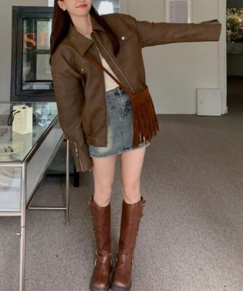 gossip!ロサンゼルス レザージャケット ライダース ジップアップ PU