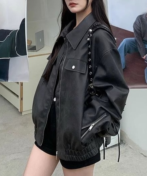 gossip!ロサンゼルス レザージャケット ライダース ジップアップ PU