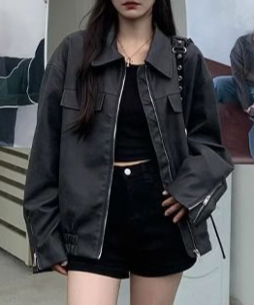 gossip!ロサンゼルス レザージャケット ライダース ジップアップ PU