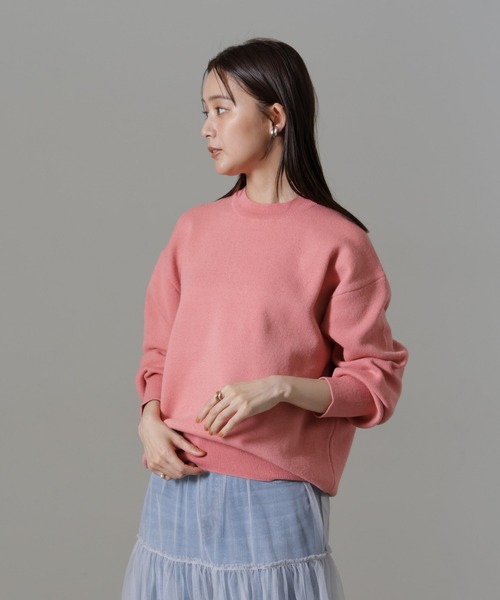 NANO universe（ナノ・ユニバース） 長袖ニット FREE サーモンピンク