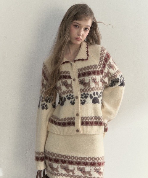 SunsetPark ニット セーター フェアアイルニットカーディガン SP25a027