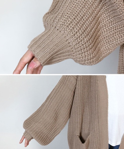 「atONE」 「LARU」ニットカーディガン - モカ レディース_画像9