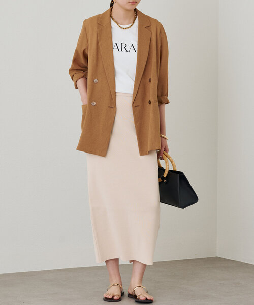 「LOUNGEDRESS」 半袖Tシャツ FREE チャコールグレー レディース_画像2
