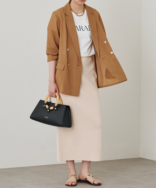 「LOUNGEDRESS」 半袖Tシャツ FREE チャコールグレー レディース_画像4