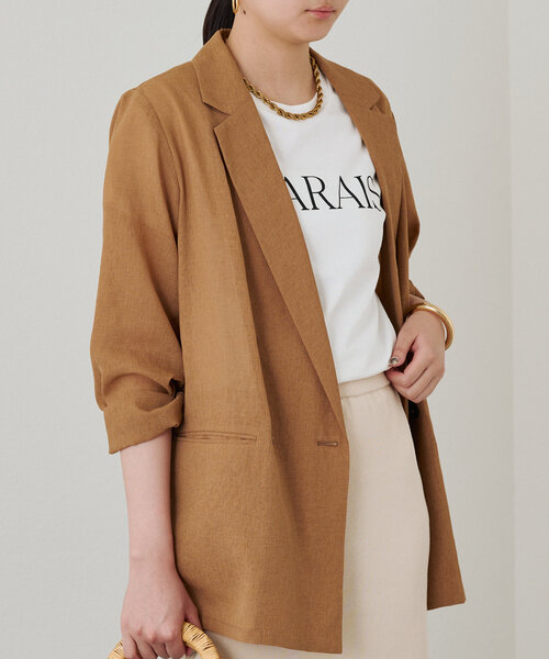 「LOUNGEDRESS」 半袖Tシャツ FREE チャコールグレー レディース_画像6