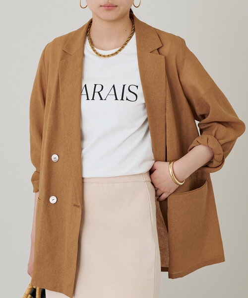 「LOUNGEDRESS」 半袖Tシャツ FREE チャコールグレー レディース_画像7
