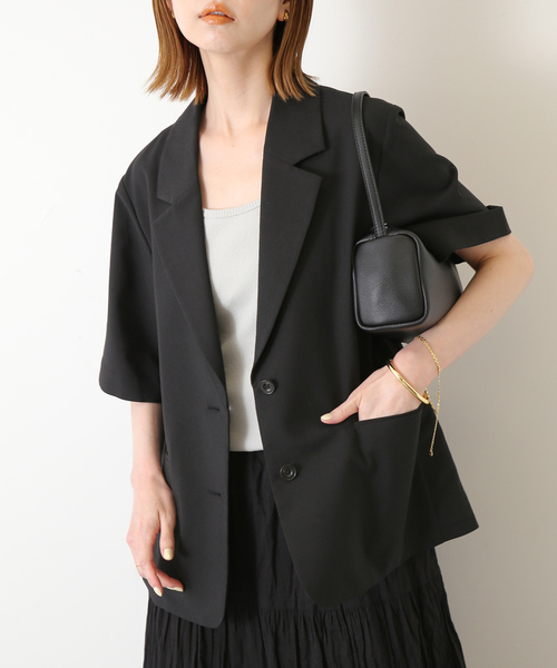 スローブイエナ　テーラードジャケット　ブラック SLOBE IENA（スローブイエナ） テーラードジャケット - ブラック