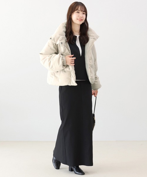 Aletta vita コート アウター 細コーデュロイ中綿ブルゾン レディース