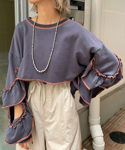 「HELLO.SANFRANCISCO」 スウェットカットソー FREE ベージュ レディース_画像4