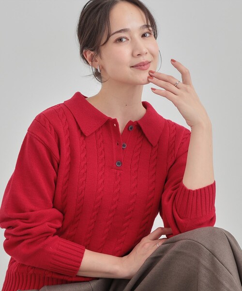 DRESKIP（ドレスキップ） ニット セーター 「S-LL」配色ボタンが