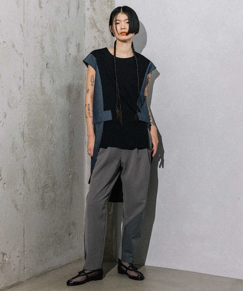 「MARECHAL TERRE」 ノースリーブトップス MEDIUM ブラック レディース_画像3