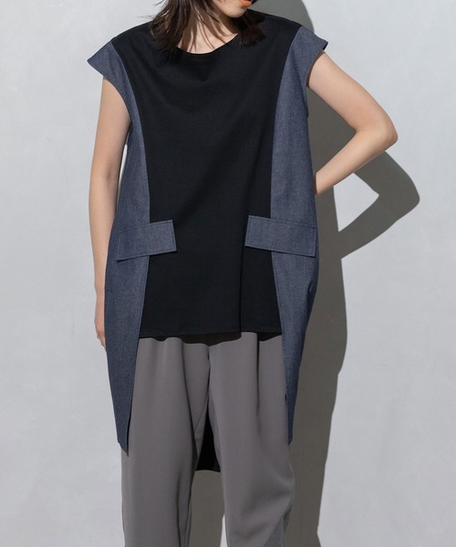「MARECHAL TERRE」 ノースリーブトップス MEDIUM ブラック レディース_画像4