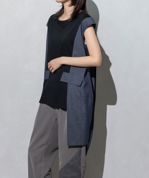 「MARECHAL TERRE」 ノースリーブトップス MEDIUM ブラック レディース_画像5