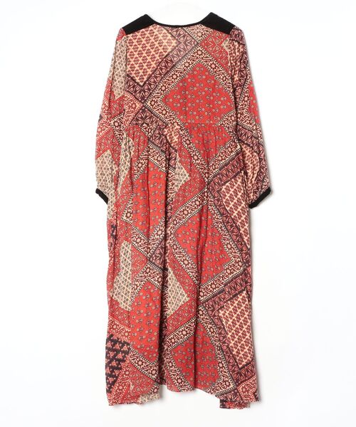 「sara mallika」 レース長袖ワンピース - レッド レディース_画像2