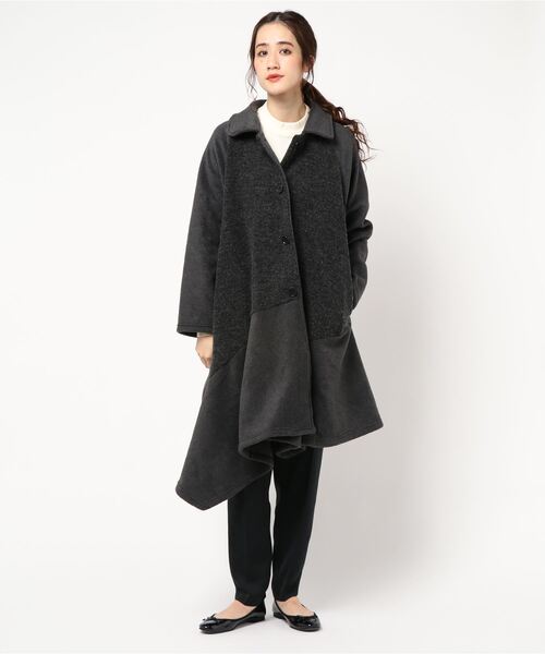 ゴムgomme/コート/419 gomme（ゴム） コート MEDIUM チャコールグレー レディース : ZOZOTOWN