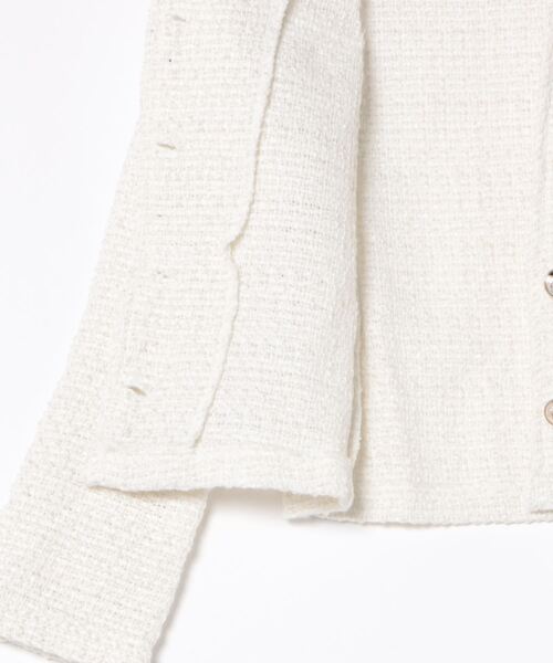 「おしゃれスタ」 ツイードジャケット L グレー レディース_画像3