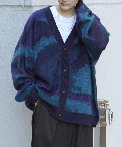 「Confirm」 ニットカーディガン L グリーン メンズ_画像5