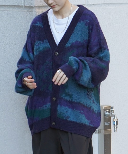 「Confirm」 ニットカーディガン L グリーン メンズ_画像6