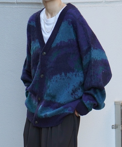 「Confirm」 ニットカーディガン L グリーン メンズ_画像9