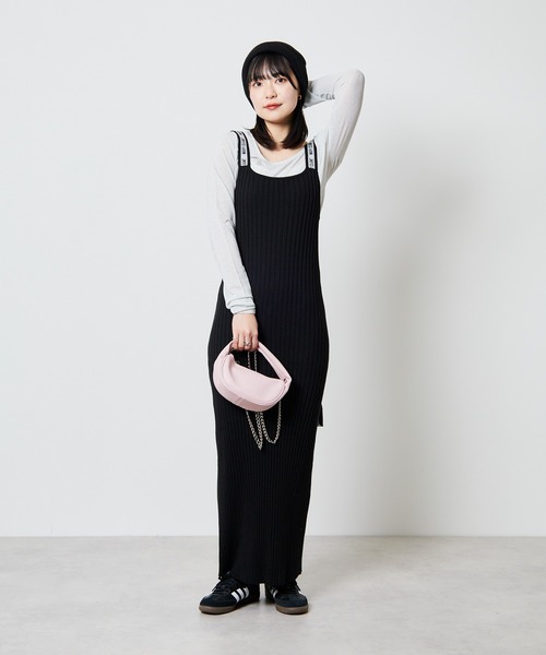 「PUBLUX」 キャミソールワンピース「MARY QUANTコラボ」 フリ- ブラウン レディース_画像2