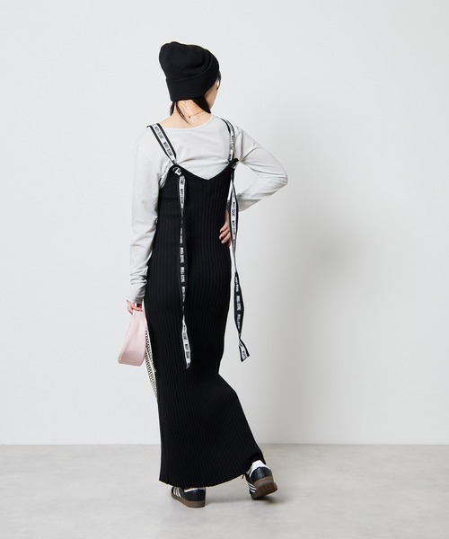 「PUBLUX」 キャミソールワンピース「MARY QUANTコラボ」 フリ- ブラウン レディース_画像6