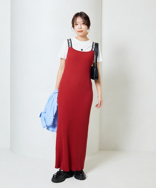 「PUBLUX」 キャミソールワンピース「MARY QUANTコラボ」 フリ- ブラウン レディース_画像7