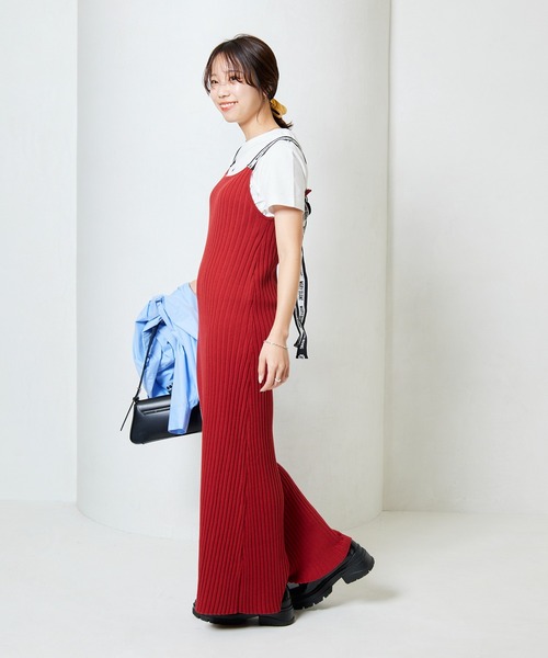 「PUBLUX」 キャミソールワンピース「MARY QUANTコラボ」 フリ- ブラウン レディース_画像8