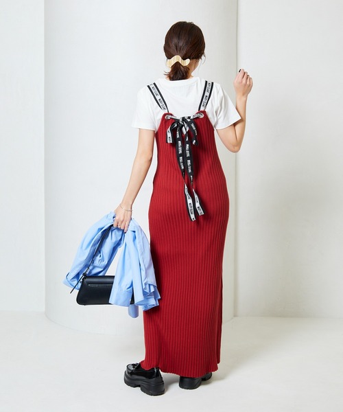 「PUBLUX」 キャミソールワンピース「MARY QUANTコラボ」 フリ- ブラウン レディース_画像9