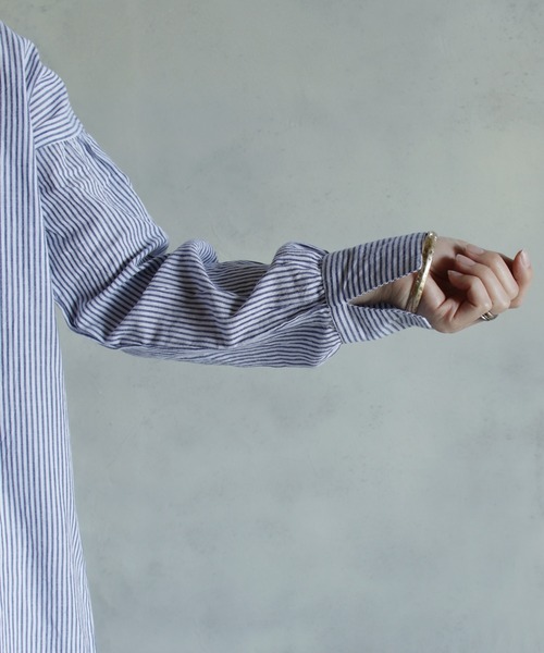 「BITTOKO」 シャツワンピース FREE ブルー レディース_画像8