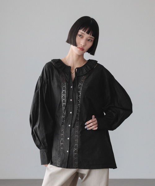 LOWRYS FARM（ローリーズファーム） ブラウス シャツ レースキリカエ