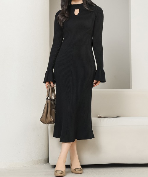 「Lace Ladies」 ニットワンピース S ブラック レディース_画像5