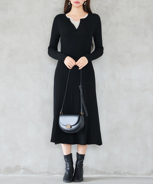 「SAISON DE PAPILLON」 ニットワンピース M ベージュ レディース_画像8