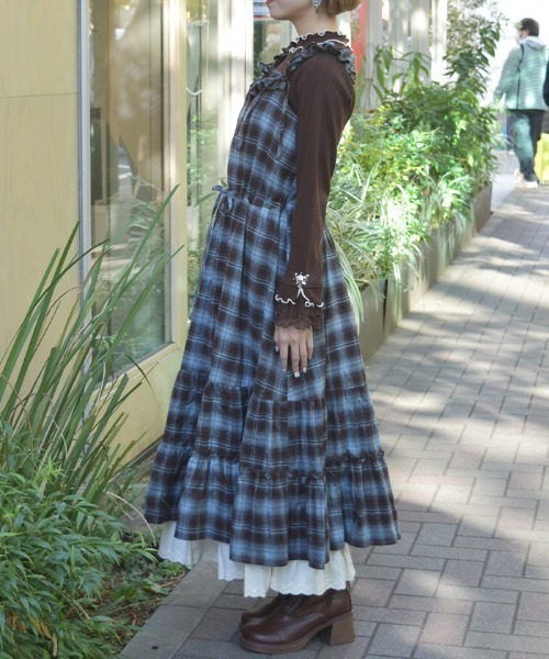 axes femme（アクシーズ ファム） ワンピース コットンレースチェック