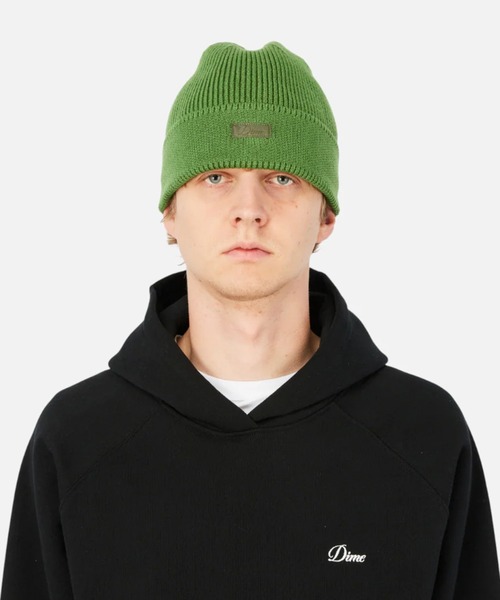 Dime ビーニー　緑 ニット帽 ニットキャップ Dime/ダイム ビーニー Cursive Rib Beanie