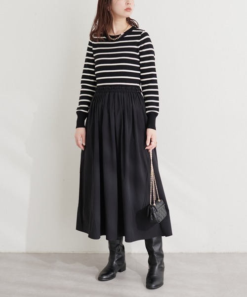「natural couture」 ドッキングワンピース FREE グレイッシュベージュ レディース_画像3