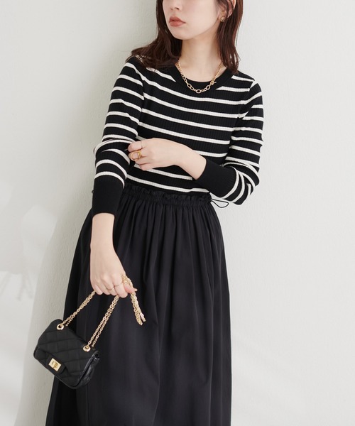 「natural couture」 ドッキングワンピース FREE グレイッシュベージュ レディース_画像5