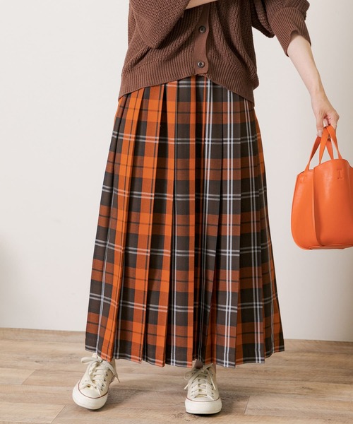 URBAN RESEARCH Sonny Label プリーツスカート FREE オレンジ