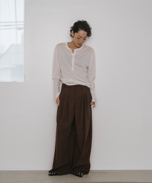 VION ワイドパンツ パンツ コーデュロイタックワイドパンツ / Corduroy