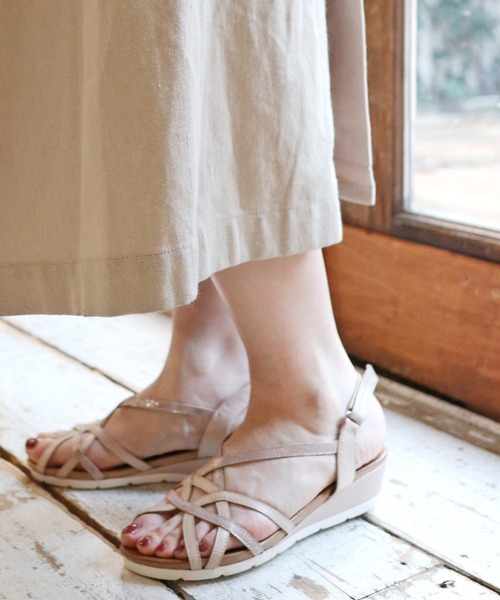 「MODE KAORI」 フラットサンダル 23.5cm シルバー レディース_画像4