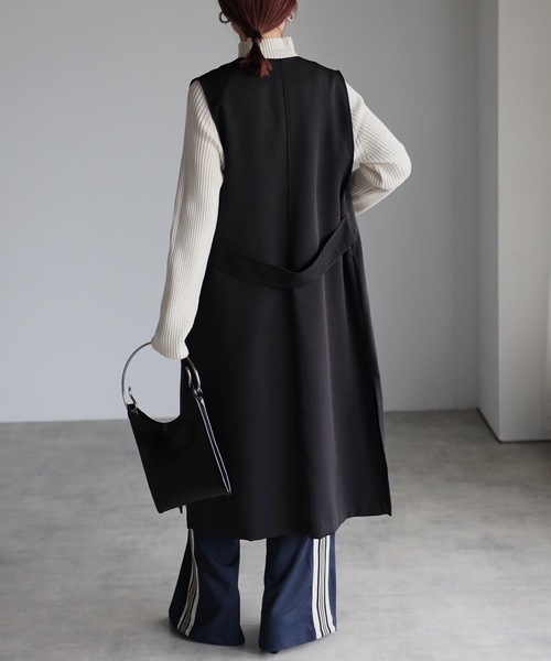 「＆HALF」 ベスト M ブラック レディース_画像3