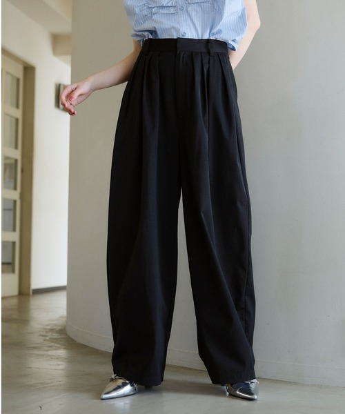 ワイドパンツ パンツ 4タックカーブパンツ レディース : ZOZOTOWN