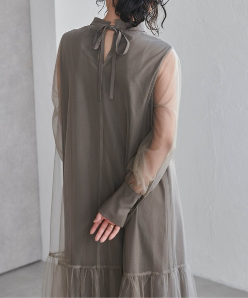 「RANAN」 長袖ワンピース M ブラウン レディース_画像7