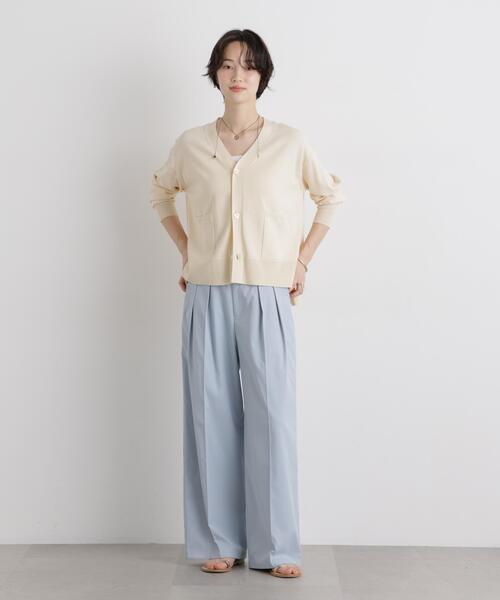 カーディガン 洗濯機洗い可UVカット接触冷感Vネックカーディガン レディースの画像