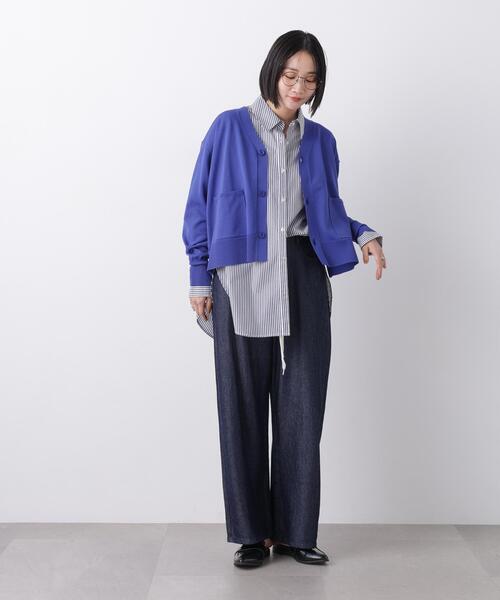 カーディガン 洗濯機洗い可UVカット接触冷感Vネックカーディガン レディースの画像
