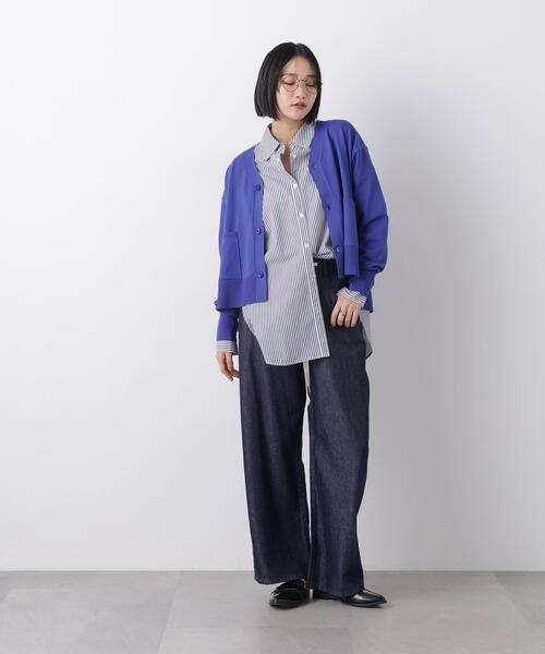カーディガン 洗濯機洗い可UVカット接触冷感Vネックカーディガン レディースの画像