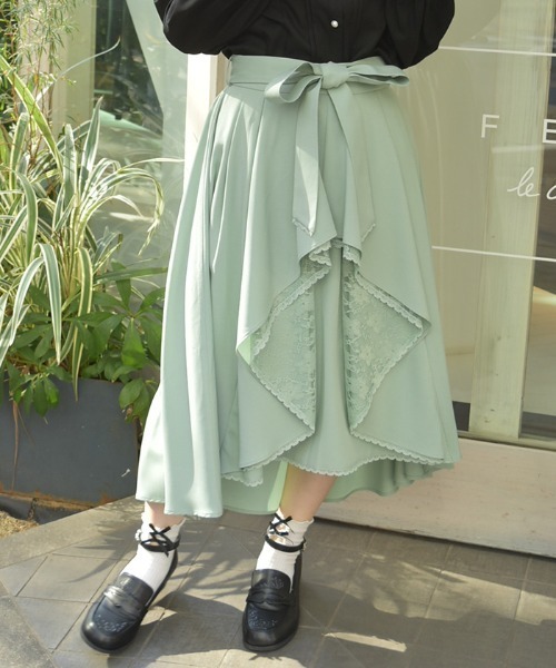 axes femme（アクシーズ ファム） スカート レース×フリルスカート