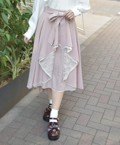 axes femme（アクシーズ ファム） スカート レース×フリルスカート