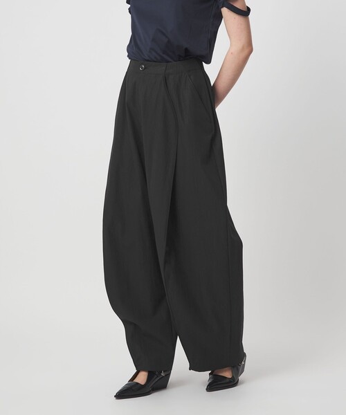 【BLACK】<ASTRAET>シアー ウエストドローコード ワイドパンツ ASTRAET＞シアー ウエストドローコード ワイドパンツ