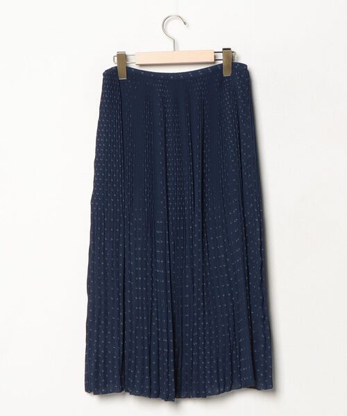 「COMPTOIR DES COTONNIERS」 ドット柄プリーツスカート 36 ネイビー レディース_画像2