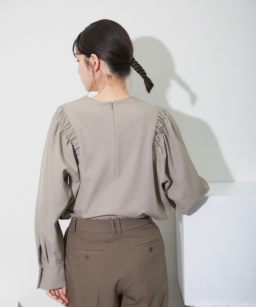 「SMILE ORCHID」 長袖ブラウス M ブラウン レディース_画像8